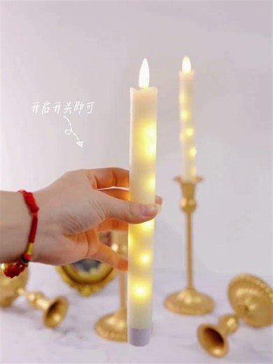 warm yellow electric taper candles remote control taper candle with timer