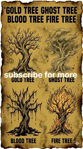 Top 4 Most Mysterious Trees in the World 🌳 (Gold, Ghost, Blood & Fire Tree) #edit #viralshorts