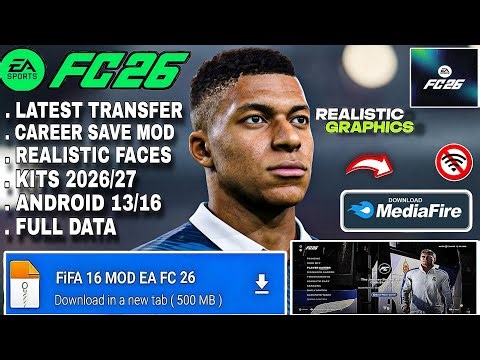 NEW UPDATE! FIFA 16 MOD EA FC 26 Android Offline | Can Career Mode Similar To PS5 Ultra Graphics