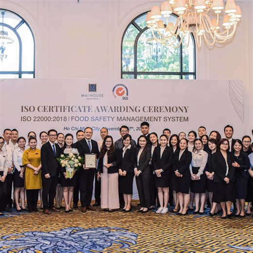 🤝 Congratulations to Mai House Saigon Hotel on achieving ISO 22000:2018 certification – Food Safety Management System. This achievement reflects the hotel’s strong commitment to process standardization, continuous service quality improvement and placing food safety at the core of its operations. | SGS