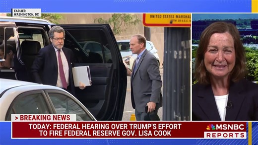 BREAKING: Federal hearing ends without a judge's decision on whether Fed Gov. Lisa Cook could temporarily block Trump's attempt to fire her. | MSNBC