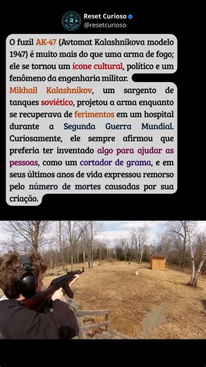 AK-47, a arma mais famosa do mundo. #curiosidades #ak47shorts #armas #guerra #russia #eua