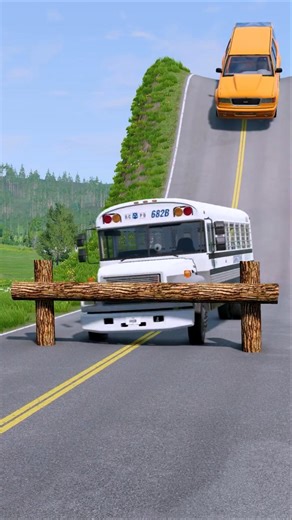 Tree Log vs Gavril Roamer Car - BeamNG.drive