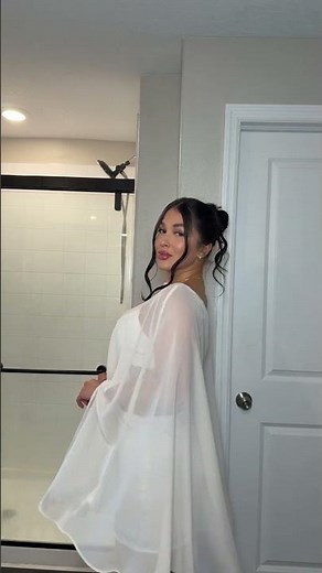 Ivory Chiffon Cape Dress for Bride & Bachelorette Moments | 12th Tribe