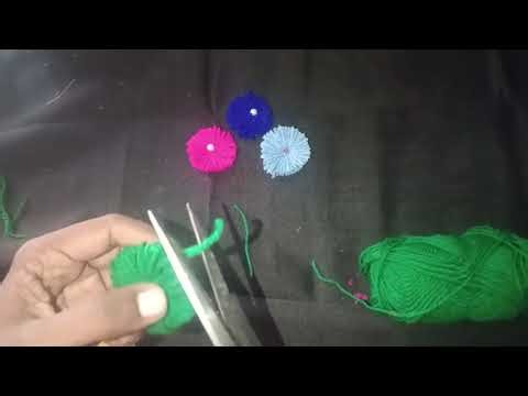 Easy Woolen flower making/ Easy woolen craft/உல்லன் நூல் பூக்கள் செய்வது எப்படி