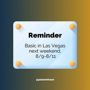 Exciting news! The Basic Seminar is coming to Las Vegas next week! ...