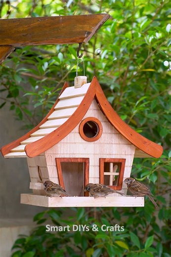 Build a DIY Adorable Bird House & Feeder That Birds Love! 🐦❤️ #DIYBirdHouse #BirdFeeder #Woodworking #DIYProjects #CraftIdeas #BirdLovers #RelaxingDIY #HandmadeDesign #NatureLovers #HomeGarden | Smart DIYs & Crafts