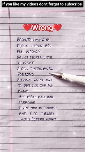 CHRIS GREY:-"WRONG"❤️ SONG LYRICS//#lyrics #calligraphy #newsong #shorts