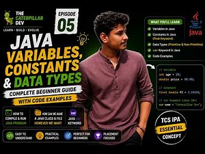 JAVA VARIABLES, CONSTANTS & DATA TYPES | Complete Beginner Guide | With Coding Examples #5