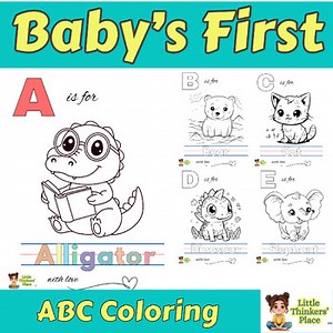ABC Baby Shower Coloring Book | Animal Alphabet Coloring Pages | Baby First ABC