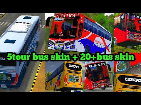 5 tour 🚌 and 20+bus skin || bus simulator Indonesia || bus skin || bussid mod || bussid skin