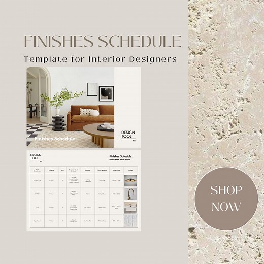 Interior Design Finishes Schedule Canva Template - Etsy