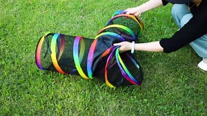 CypherX Outdoor Rainbow Cat Enclosure, 7 in 1 Portable Cat Tents for Outside Cage Free Outside Pet Enclosure Cat Tunnel Outdoor Playground for Indoor Cats and Small Animals