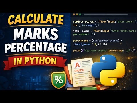 Marks Percentage Calculator in Python 🧮 | Easy School Project #coding