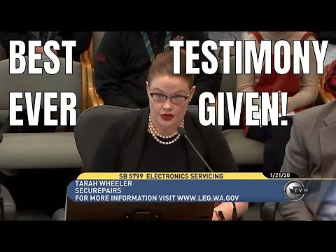 GANGSTER right to repair Testimony by Tarah Wheeler of Securepairs