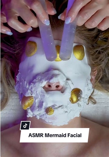 Settle in as I guide you into a sea of calm and relaxation with the soothing sounds of our ASMR Mermaid Facial 🧜‍♀️🐚✨ #mermaids #asmrskincare #asmr #asmrfacial #asmrsounds