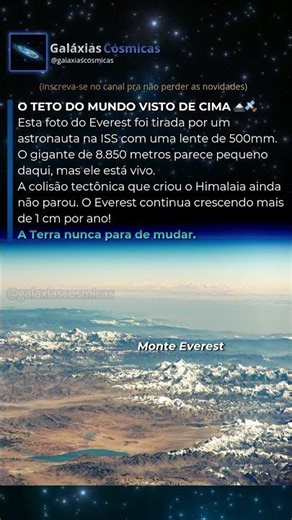 O Everest Visto do Espaço Parece Mentira 🤯🗻 #shorts