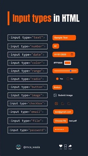 HTML Input Types #HTML #WebDesign
