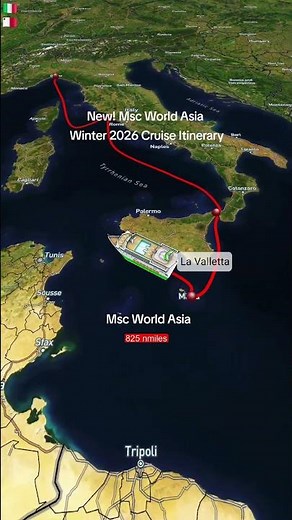 The new MSC World Asia from Genova 7-Night Western Mediterranean Cruise