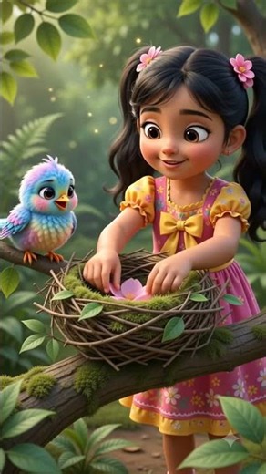 Meet the Cutest Bird Ever! 🌈🐦 #kidsstory #cartoon #kidsanimation #animation #animatedstory #funny