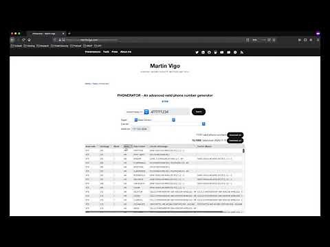 Phonerator, an advanced valid phone number generator - Demo