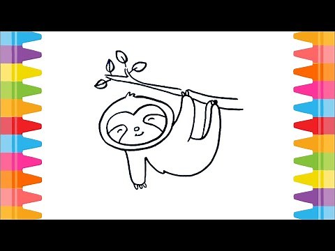 How to Draw Cute Sloth | Cute Animal Drawings