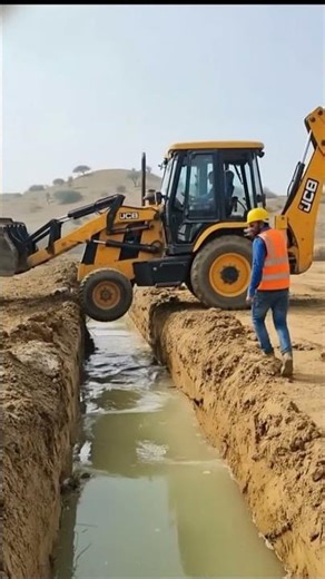 Backhoe CROSSING a Deep Trench… This Shouldn’t Be Possible! 😳🚧