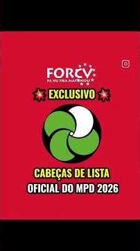 🚨 MPD LIST FOR THE 2026 LEGISLATIVE ELECTIONS IN CAPE VERDE || FORCV