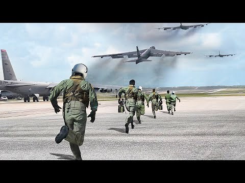 US Pilots Rush to Massive Smoky B-52s for Crazy Scramble Takeoff
