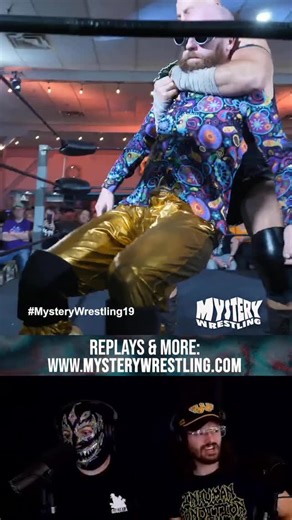 Jason Exile can’t move! #MysteryWrestling19 Watch the replay NOW on mysterywrestling.com #MysteryWrestling #prowrestling #comedy | Mystery Wrestling