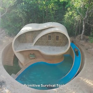 Two Primitive man build millions underground house 🏠 and Waterslide to underground swimming pool 🏊 #house | Primitive Survival Tool