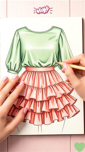 AI Fashion Dress Coloring Outfit Design | AI_Fashion_Art #satisfyingart #asmrsounds
