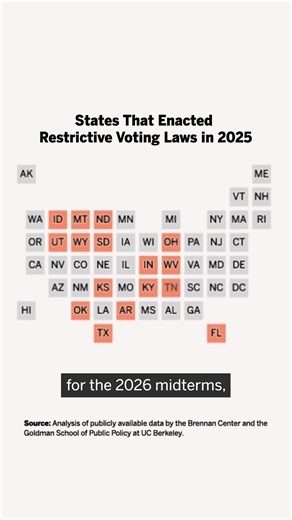 2.2K views · 94 reactions | Since the 2020 election, over 100 restrictive state voting laws have been passed. This year, states are continuing this trend, enacting 29 such laws. See what's happening in your state ahead of the 2026 midterms. | Brennan Center for Justice at NYU Law | Facebook