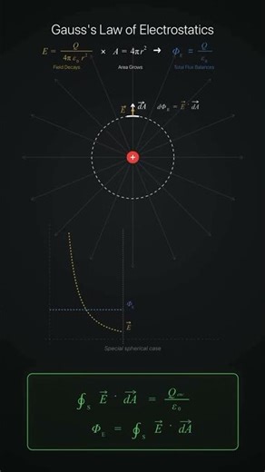 Gauss's Law shows how the electric field and surface area perfectly balance to keep total flux cont