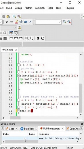 🖥️🔢 Solving Linear Equations with Gaussian Elimination in C++ | ASMR Coding 🌟 #linearequations #cpp