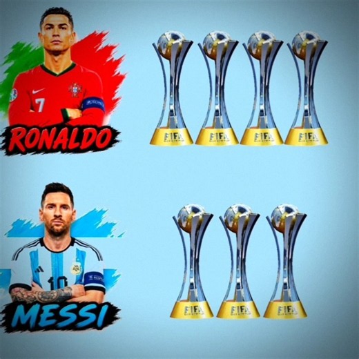 Ronaldo vs Messi 🏆 Who Has More Trophies? ⚽🔥 #Ronaldo #Messi #Football
