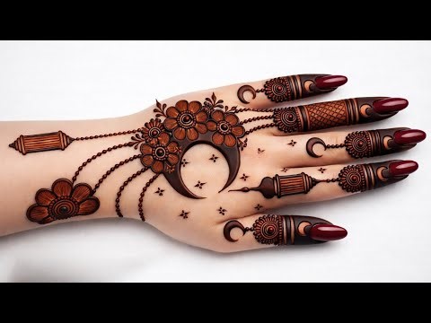 Ramzan Eid Special 🌙 Chand Mehndi Design | Mehndi design Simple |Eid Mehndi | Mehndi design| Mehndi