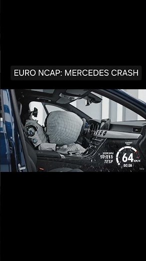 4K AI Euro NCAP Crash Test: Mercedes E-Class vs Barrier 🛡️