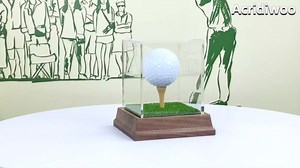 Golf Ball Display Case Hole in One Golf Ball Display Case Walnut Wood Base Acrylic Golf Ball Holder Display Uv Protection Golfball Stand,Golf Office Decor Gifts for Men