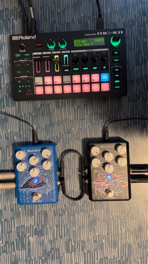 Roman on Instagram: "Two pedals Reverb/Delay by @purpleconch + Roland MC-101 #synth #music"
