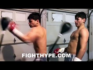 RYAN GARCIA TEACHES HOW TO HIT THE COBRA BAG WITH FLASH; PUTTING IN WORK FOR MAY 4 RETURN