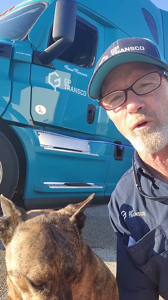 Holiday wishes from GP Transco driver James (Bo) Vandiver and Gator! #trucking #logistics #Christmas #holidayseason #HolidaySeason2023