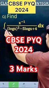 Q) If Integration ∫ x^-1 / { (log x)^2 -5 log x + 4 } d𝑥 #cbse2024 #CBSE2025 #cbse #integration