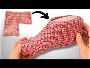 ONE PIECE Tunisian Crochet Slippers - Easy Crochet Tutorial