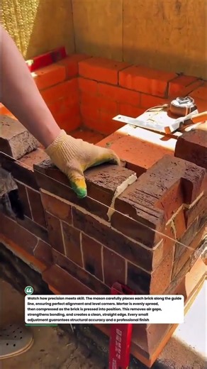 Perfect Brick Corner Alignment Technique #brickwork #masonry #construction