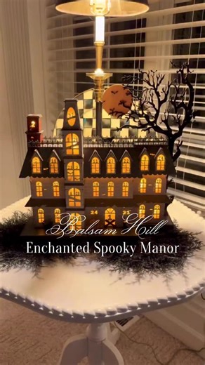 Donna Tronolone on Instagram: "Comment MANOR for a direct link to your DM’s. My Halloween countdown is officially underway with the Spooky Manor Calendar from @BalsamHill Use code BHDONNA for $50 off orders of $250+! 🕸️ Handcrafted from laser-cut wood, beautifully hand-painted, and pre-lit with clear LED lights, it’s pure Halloween magic. Each day of October gets a little more mischievous as the manor comes to life with its spooky glow. #balsamhillpartner #TheHolidayExperts #sponsored LinkDM *0