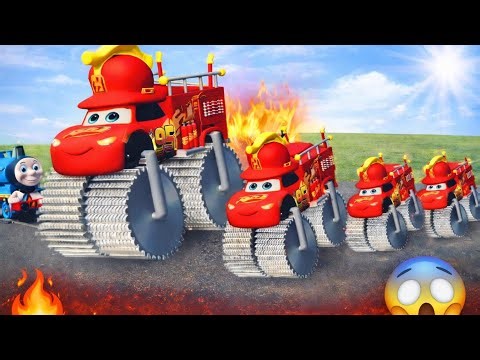 Giant Fire Trucks vs Train 🚒🚂 | Extreme Rescue Animation (Full Movie)