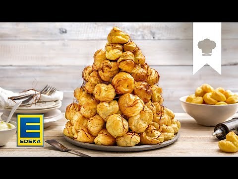 Croque en Bouche Rezept | Windbeuteltorte mit Cremefüllung und Karamell | EDEKA