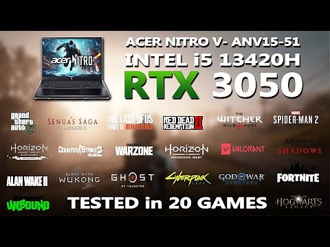 ACER NITRO V- INTEL i5 13420H + RTX 3050 GAMING BENCHMARK TEST | Tested in 20 Games |