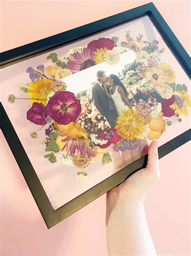 Pressed & Framed Wedding Bouquet: Custom Flower Art Memento - Etsy